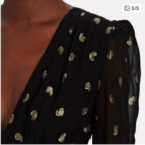 Intermix Leila Gown Maxi Chiffon Dress Long Sleeve Black Size 2 NWT - Picture 3 of 15